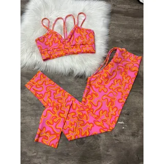 Top 4 Alças + Calça Legging Fitness - Conjunto - 5