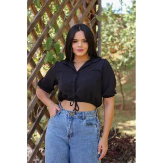 Blusas com botões em tecido duna - modelo 06 - Pink