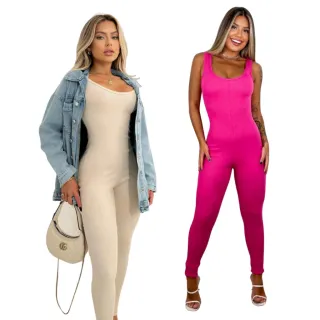 Tendência 2023: Macacão Feminino Kim Regata Estilo - Raryel - Branco