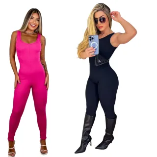 Tendência 2023: Macacão Feminino Kim Regata Estilo - Raryel - Branco