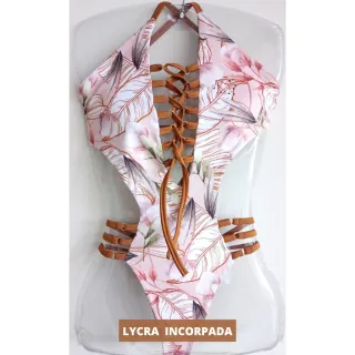 Bikine de Cintura Alta Biquines Maiô Suplex Grosso Body Maio Cavado - estampa 6