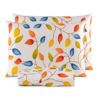 Lençol Queen Box Casal - 3 Peças Aveludadas 200 Fios Micropercal - Naturale Dourado