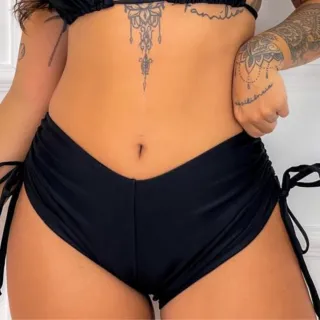 Top Verão Avulso Biquíni Shortinho Saída de Praia Sunquíni Feminino - Preto