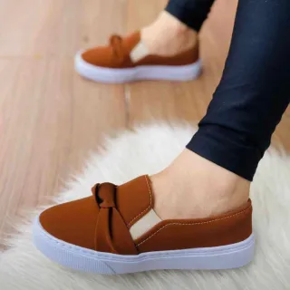 Sapatênis Slip On Feminino Nó Calce Fácil - iate preto