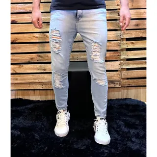 Queima de estoque: Calça masculina skinny LD jeans - Calça clara