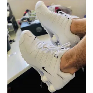 Promoção Tênis Nike Shox NZ 4 MOLAS Masculino - Calçado Esportivo e Academia - CINZA | VERDE AGUA