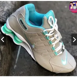 Promoção Tênis Nike Shox NZ 4 MOLAS Masculino - Calçado Esportivo e Academia - CINZA | VERDE AGUA