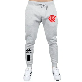 Calça Slim Masculina de Moletom Algodão Time Carioca Fla - Cinza Mescla