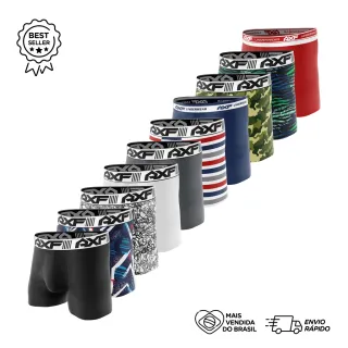 10 Cuecas Boxer de Microfibra - Kit Promocional - G - 38-42