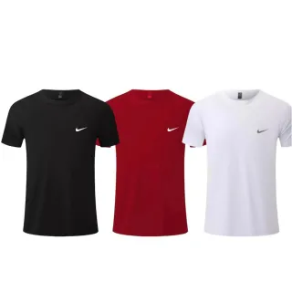 Qualidade e conforto: Kit com 3 camisetas Dryfit para treino e academia - PRETA/BRANCA/VERMELHA