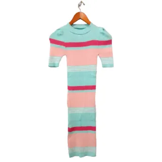 Variedade de Vestidos Tricot Modal / Manga Curta / Gola V e Redonda / Listrado Trico - Marinho Vest Liso