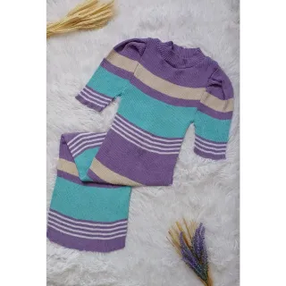 Variedade de Vestidos Tricot Modal / Manga Curta / Gola V e Redonda / Listrado Trico - Marinho Vest Liso