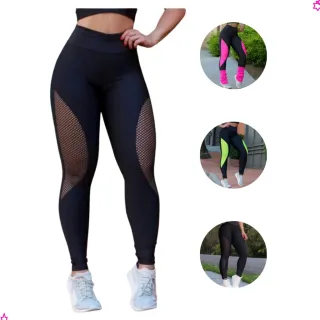 Legging Feminina Fitness Arrastão Suplex Roupa Academia - Azul