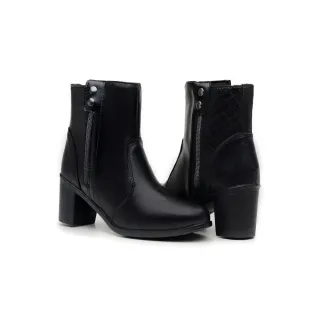 Feminino Bota Ziper Salto Medio Dona Beja Coturno - Marrom