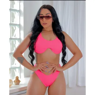 Calcinha asa delta com aro texturizado, biquíni - Preto