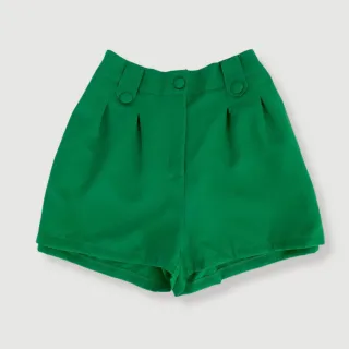 Plus Size Cintura Alta Short Feminino de Alfaiataria - Vermelho