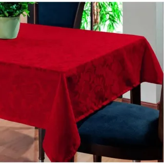 Toalha de Mesa Grosso Quadrada Luxo Original Jacquard para 4 Lugares - Bege Claro