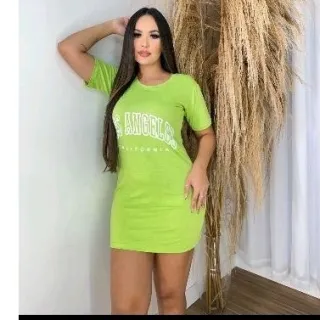 Vestido Feminino Curto Moda Verão Inverno Los Angeles - Cinza