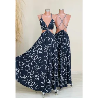 Estampado longo feminino vestido - Inspiração FAR|M 12 c/ bojo