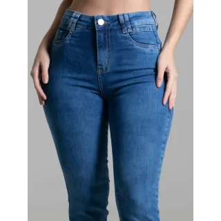 Calça Jeans Feminina Premium Sawary Boca de Sino Elastano Lycra - Qualidade e Estilo - 38