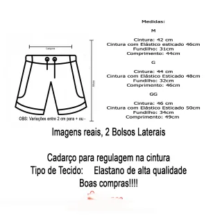 Bermuda Masculino H Elastano com 2 Bolsos - Preto