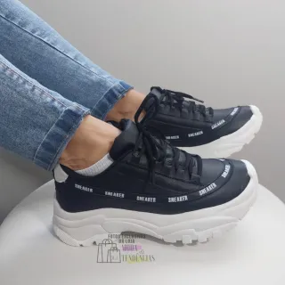 Confortável Tênis Feminino Plataforma Chunky Sneaker Blogueira (FORMA PEQUENA) - BRANCO OURO