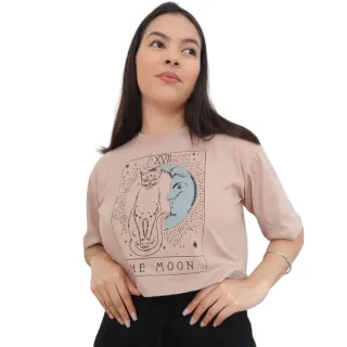 Moda Gringa Camiseta Cropped Larguinho - Grateful/BRANCO