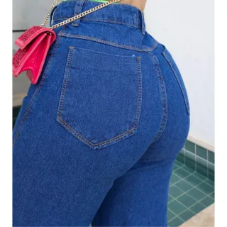 Cintura Alta Pantalona Jeans Feminina Wide Leg Calça - Wide Lisa Clara
