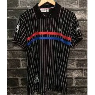Camisa Polo Listrada Francesa Lacoste Tenista Novak Djokovic - Azul