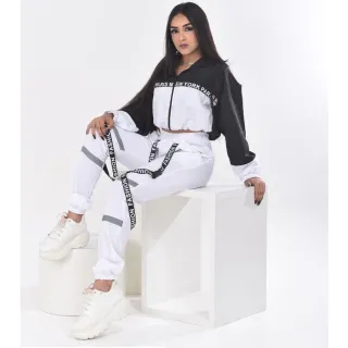 Moda Gringa Blogueira: Calça Jogger Street Reflexiva Masculina/Feminina com Corrente - Preto