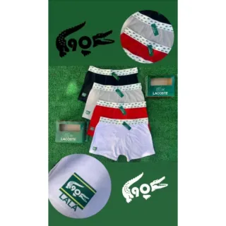 Kit Premium com 3 cuecas boxer em algodão - kit 3 lacoste relevo