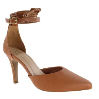 Lançamento Scarpin Feminino Caramelo - 2 Opções de Amarrar - Moda Premium - 37