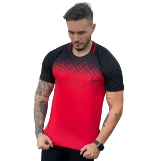 Camiseta Dry Fit Masculina Confortável e Leve para Corrida, Academia e Lazer - Vermelho