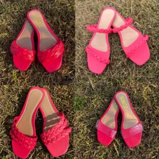 Sandália Rasteira Feminina Confortável Trançada Casual Cores Adulto - Rasteira - Azul  03