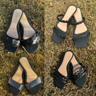 Sandália Rasteira Feminina Confortável Trançada Casual Cores Adulto - Rasteira - Azul  03