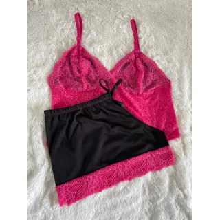 Confortável Baby Doll Plus Size Toper Pijama - Frozen-Rosa