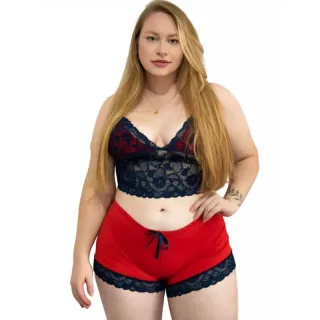 Confortável Baby Doll Plus Size Toper Pijama - Frozen-Rosa