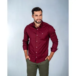 2 Camisa Manga Longa Social - Vinho