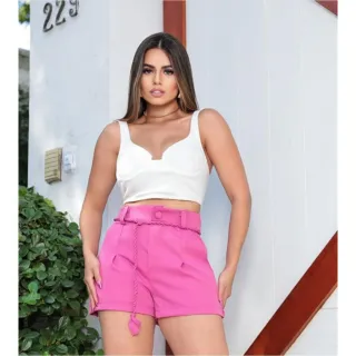 Tendência Trançada: Cinto Feminino de Alfaiataria com Cordinha - Rosa