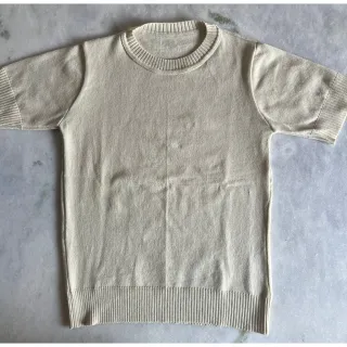 Decote Redondo Blusa Tricô Manga Curta Feminina - Verde Limão