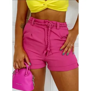 Tendência Trançada: Cinto Feminino de Alfaiataria com Cordinha - Rosa