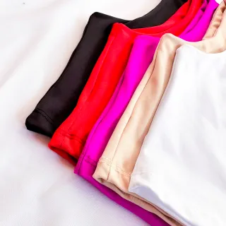 Moda Verão: Kit 2 Cropped Feminino Suplex Liso Básico - Várias Cores - Preto/Terracota