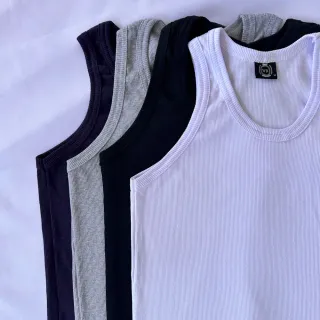 Estilo Americano Justa Masculina Canelada Camisa Regata - Branca