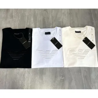 Pronta Entrega Camiseta Algodão Egípcio Monocromática Masculina Preta, Branca e Ocre - Preto