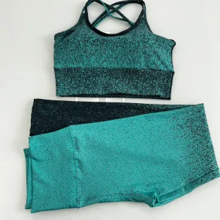 Top e Legging Suplex Fitness Degradê com Costas Cruzadas - Rosa