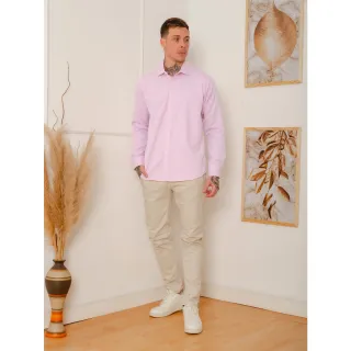 Camisa social masculina slim fit com estampa de bolinhas, manga longa - Branco