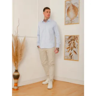 Camisa social masculina slim fit com estampa de bolinhas, manga longa - Branco