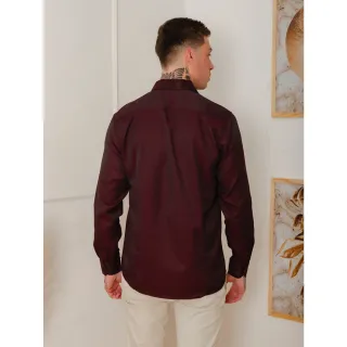 Camisa social masculina slim fit com estampa de bolinhas, manga longa - Branco