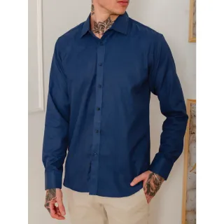 Camisa social masculina slim fit com estampa de bolinhas, manga longa - Branco