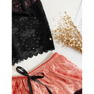 Baby Doll Feminino Lingerie Veludo Luxo Renda Sexy Short - Vinho